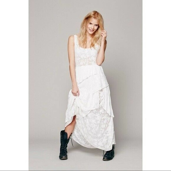 Free People Dresses & Skirts - Free People Beach Before Sunrise White Maxi Dress XS Rare